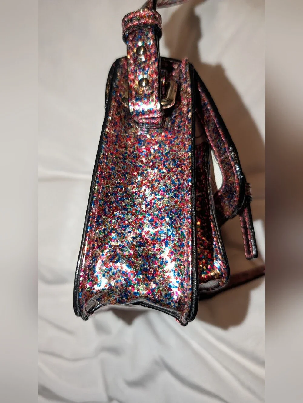Kate Spade Kid's Glitter Scout Mini Crossbody Bag Pink Multi VGUC